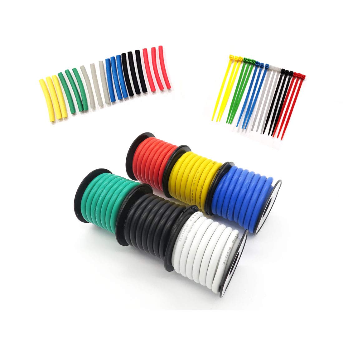 Fermerry 30 AWG Stranded Wire Spool 25ft Each 6 Colors Flexible 30 Gauge Silicone Hook up Wire Kit Electrical Tinned Copper Wire