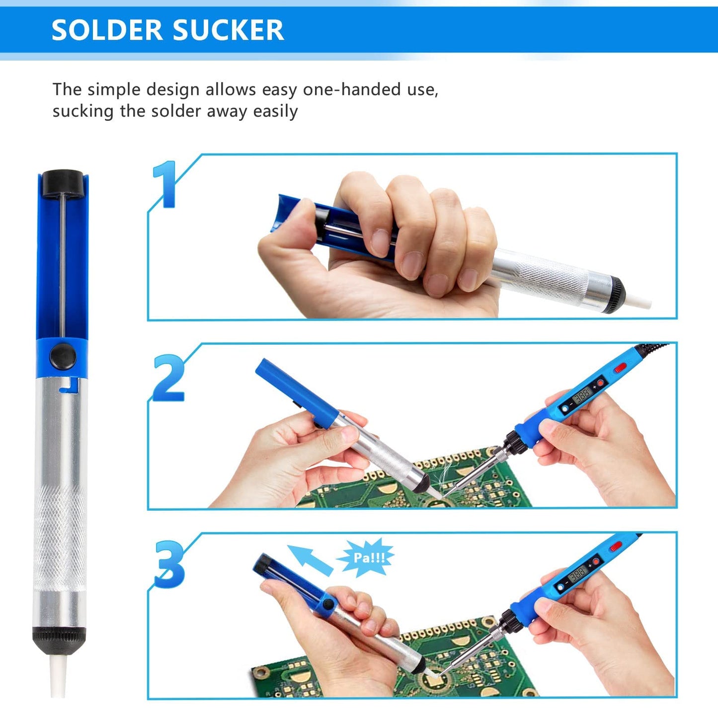 Soldering Iron Kit, 80W 110V LCD Digital Solder Iron Pen with Ceramic Heater, Portable Welding Tools with 5pcs Tips, Stand, Solders Wire, Sponge, Paste, for Metal,Electric Repairs, DIY